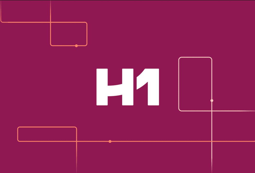 H1 Logo on Plum Background
