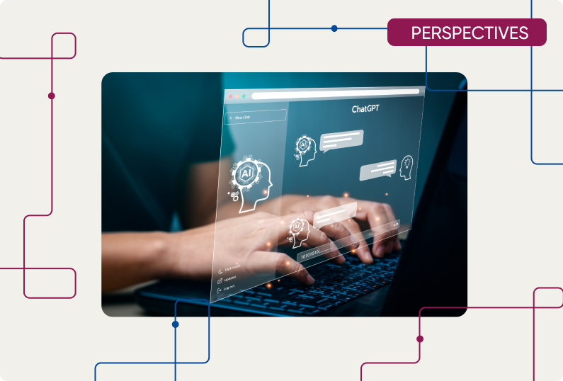 hands typing query into an ai platform