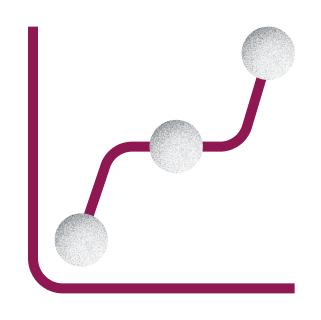 plum line graph icon