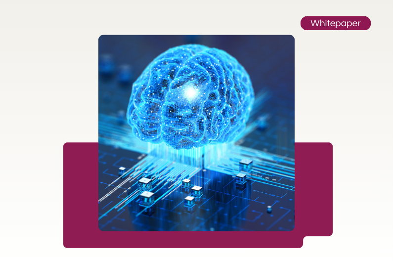 illustration of a brain with computer chips
