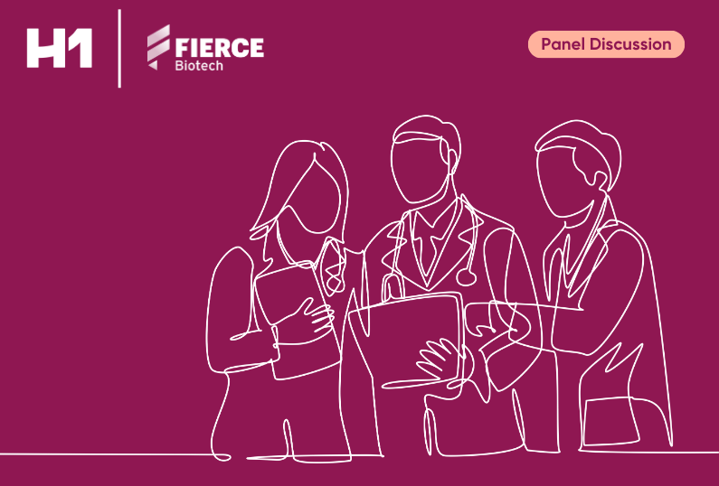 line art of three doctors talking