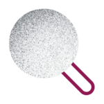plum magnifying glass icon