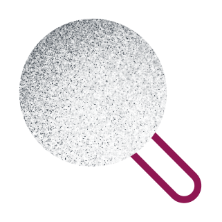 plum magnifying glass icon
