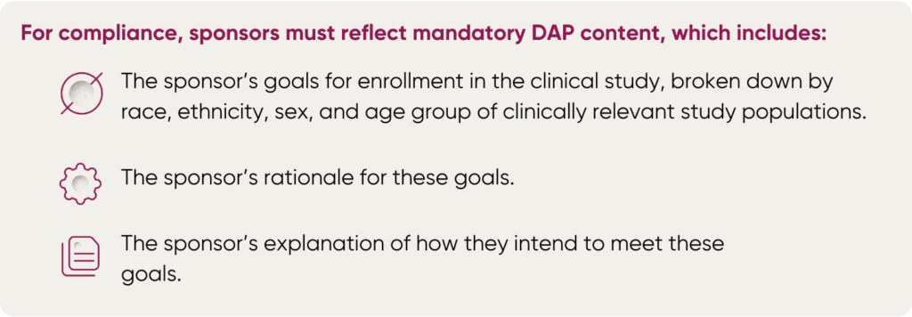 list of mandatory diversity action plan content