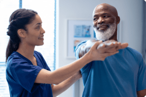 doctor examining patient