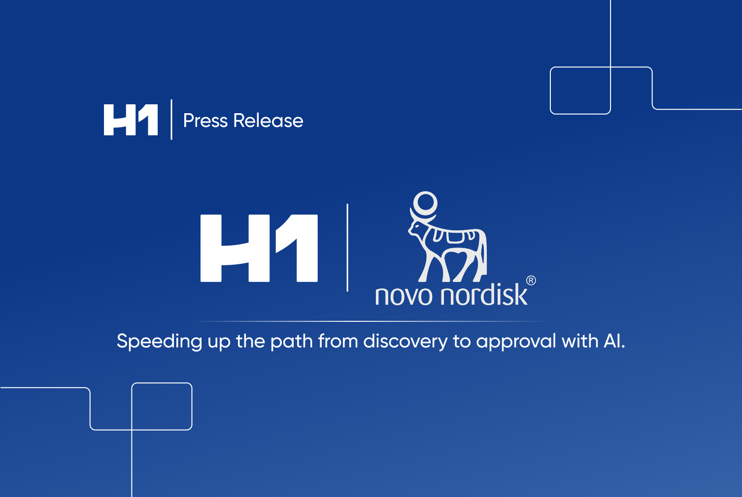 Simple graphic featuring the H1 and CVSHealth logos. It reads "H1 Press Release: CVSHealth Ventures collaborates with H1 to simplify the healthcare experience"