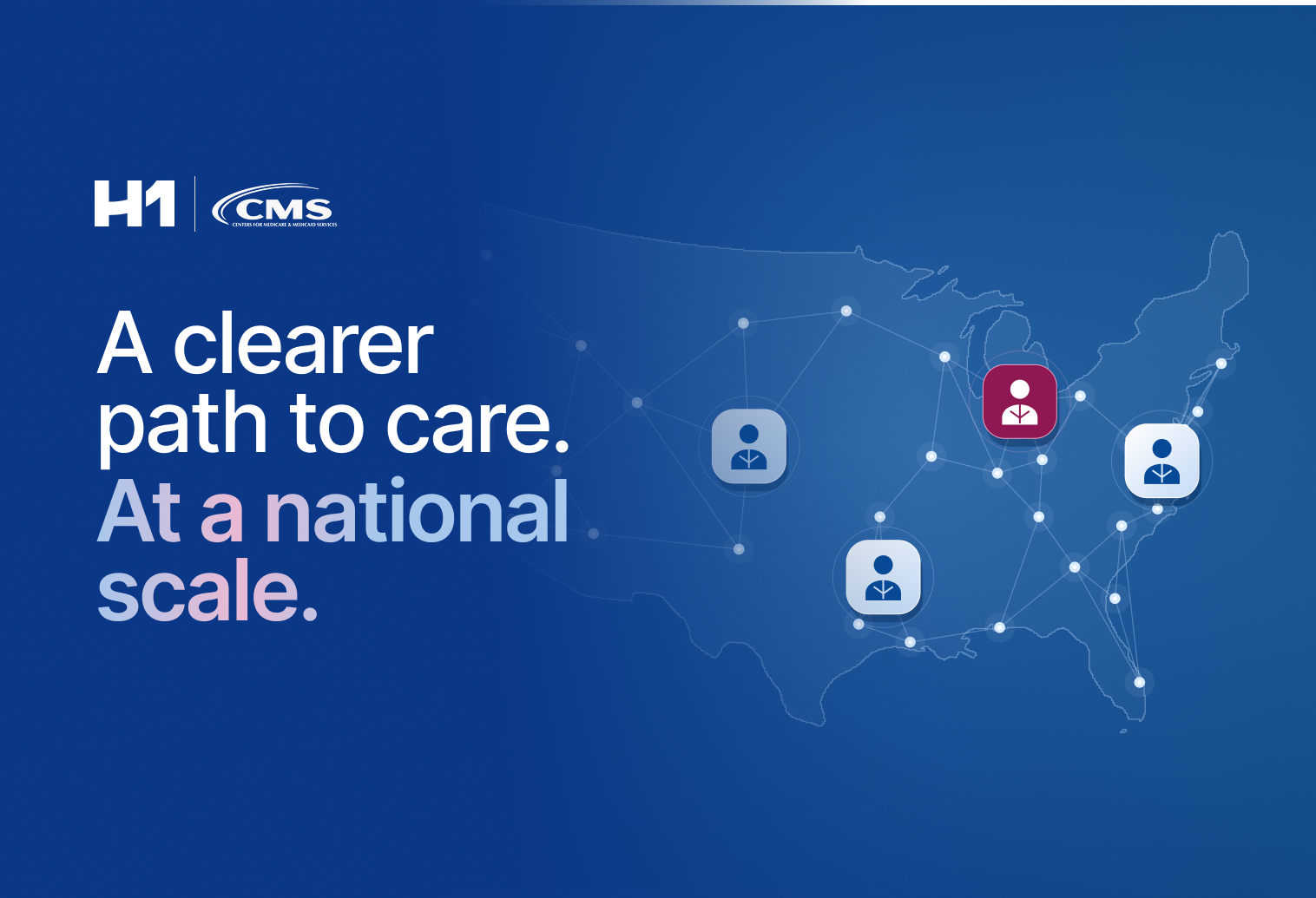 Simple graphic featuring the H1 and CVSHealth logos. It reads "H1 Press Release: CVSHealth Ventures collaborates with H1 to simplify the healthcare experience"